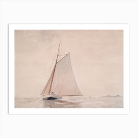 Sailboat On The Ocean Vintage Painting Art Print