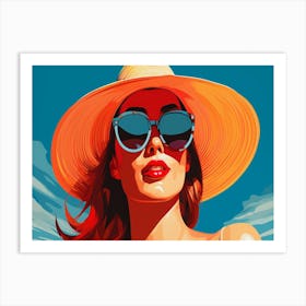 Woman In A Hat 12 Art Print