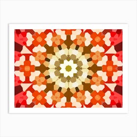 Mosaic Red And Orange Art Print