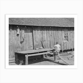 Child Walking Up Improvised Stairway On Back Of His Home Near Jefferson, Texas, Housing Conditions Are Bad Throughout Art Print