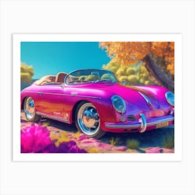 Pink Porsche 356 Art Print
