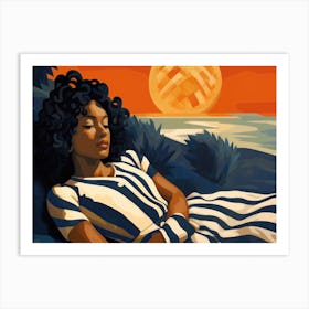 Afro-American Woman Sleeping Art Print