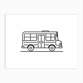 School Bus Line Icon 1 Art Print
