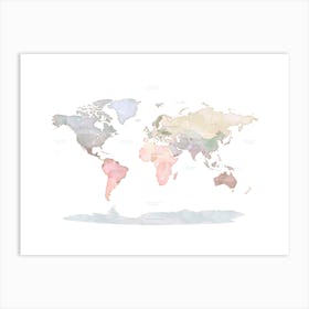 World Map No 128 Art Print