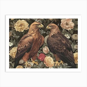 Floral Animal Illustration Eagle 4 Art Print