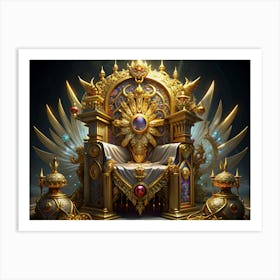 Golden Throne With Winged Back Art Print