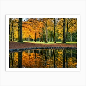 Serene Autumn Reflections 20 Art Print