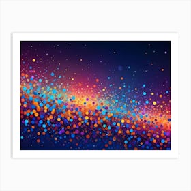 Colorful Bokeh Lights Scattered Across A Dark Background, Creating A Festive And Celebratory Atmosphere Art Print