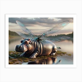 Fierce Hippodragonfly Fantasy Art Print