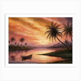 Sunset At The Beach 32 Art Print