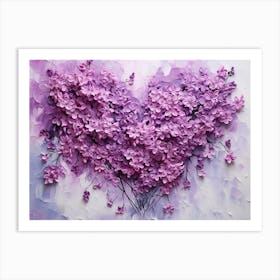 Heart Shaped Purple Flowers 1 Art Print