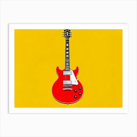 Red Electric Guitar Art Print