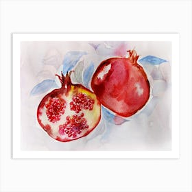 Pomegranate Watercolor Painting Art Print