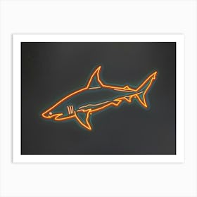 Orange Smooth Hammerhead Neon Shark 6 Art Print