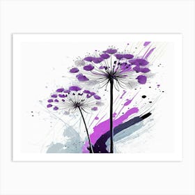 Purple Dandelions 2 Art Print