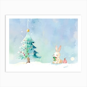 Watercolor Christmas Background 1 Art Print