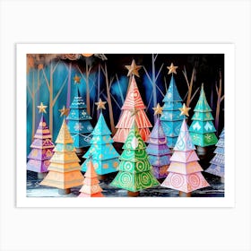 Christmas Tree Painting Art Print