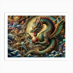 Dragon In The Ocean Art Print