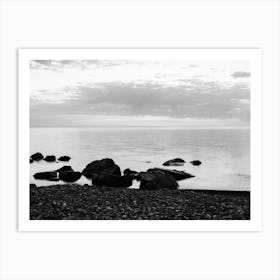 Black And White Beach Art Print