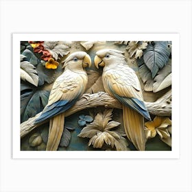 Beautiful Parrot 3d 8 Art Print