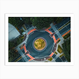 Top View Road San Donato Milanese Italy. Milano Street Art Art Print