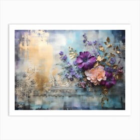 Vintage Moody Flowers 14 Art Print