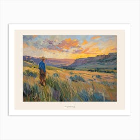 Western Sunset Landscapes Wyoming 4 Poster Art Print