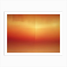 A Vintage Style Image Of A Sunset Over A Red And Orange Sky Art Print