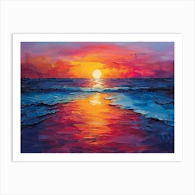 Sunset At The Beach 6 Art Print