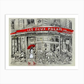 Down At Les Deux Palais Art Print