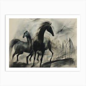 Modern Horse Sketch Art Print