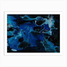 Blue And Black Abstract Painting 4 Art Print