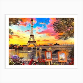 Paris At Sunset Art Print