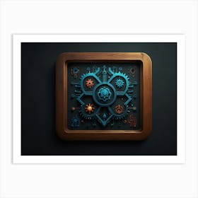 Clock With Gears Art Print