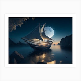 Serenity Of The Night Sea Art Print