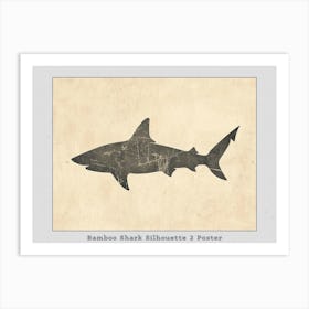 Bamboo Shark Silhouette 3 Poster Art Print