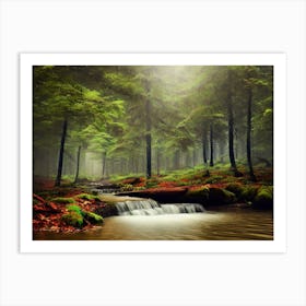 Stream In The Forest 2 Art Print