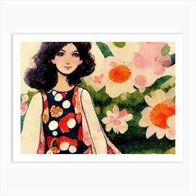Cindy Amongst Flowers Art Print