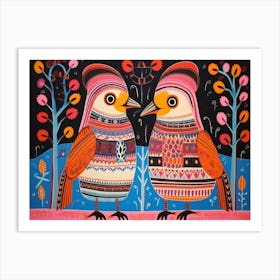 Kookaburra 1 Folk Style Animal Illustration Art Print