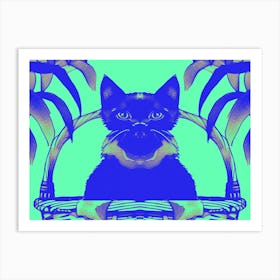 Cats Meow Pastel Green 1 Art Print