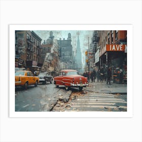 Temporal Resonances: A Conceptual Art Collection. New York City Street Scene Art Print