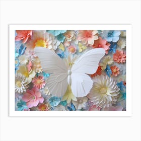 Paper Flower Wall Art Art Print