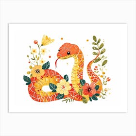 Little Floral Cobra 4 Art Print