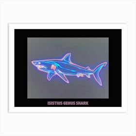 Neon Pink Isistius Genus Shark Poster 3 Art Print