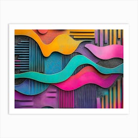 Image Of a Colorful Art Depicting Different Shapes and Colors Art Print