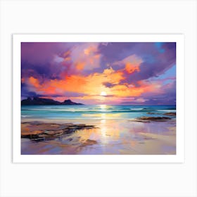 Abstract Colorful Tropical Beach Sunset Art Print