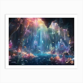 Cave Of Crystals Paintings Art Print Art Print