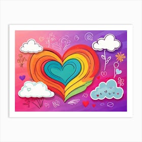 Rainbow Heart 6 Art Print