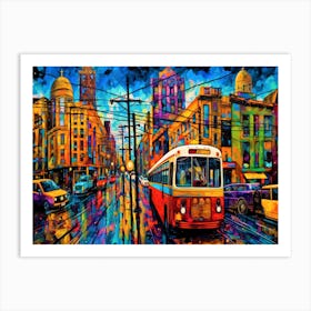 Vancouver Downtown - Street Scene Art Print