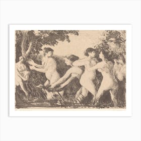 Baigneuses Luttant (Bathers Wrestling), Camille Pissarro Art Print